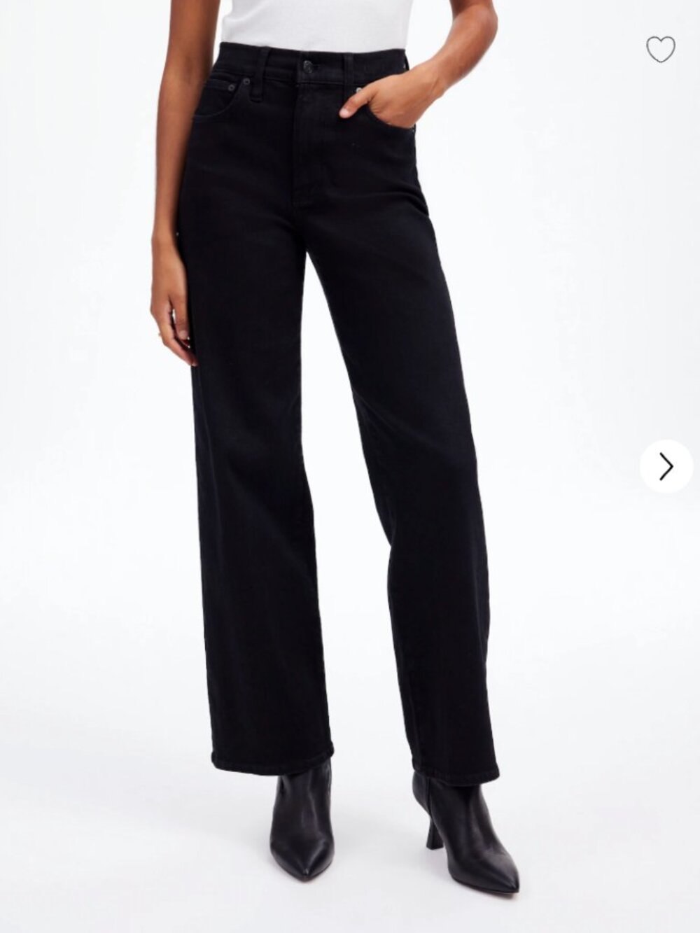 Madewell The Petite Perfect Vintage Wide-Leg Jean in black rinse- 27P